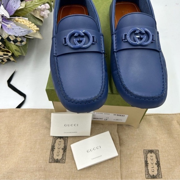 Men’s Gucci, interlocking GG, leather driver loafers size 12 made in Italy. - Picture 10 of 10